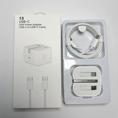 PD UK 15 charging head 35W+C to C 2m braided cable + packaging box