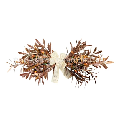 Autumn olives hanging horizontally