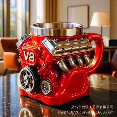 V8 stainless steel red cup