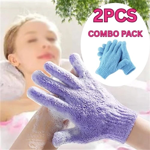 Exfoliating Gloves | 2 Pcs Shower Mitt Scrub Gloves for Smooth Bath