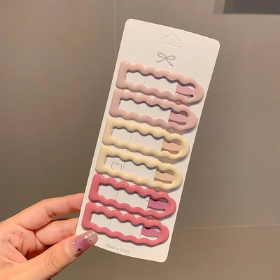 Pink and yellow color-oval [6-piece set]