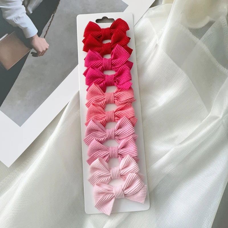 Cute Bow Clip Set Girls Fabric Hemming Cute Princess Edge Hairpin Hair Accessories