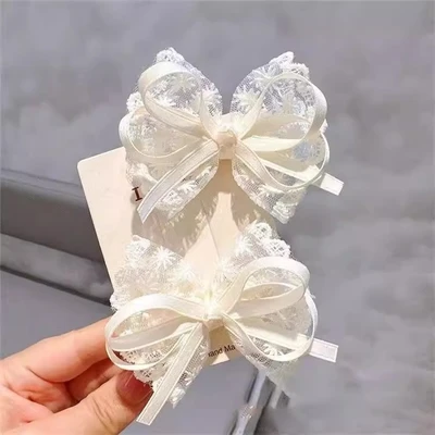 5#Beige lace bow [one]