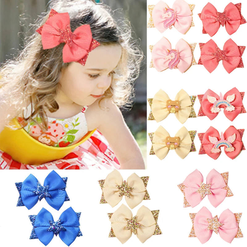 Children's Broken Hair Accessories with Bow Hairpin Double-Layer Star Girls' Jewelry