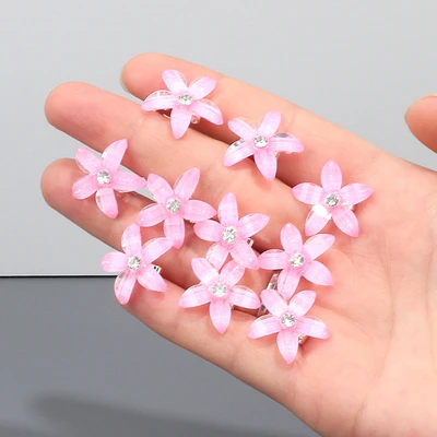 [10 pieces/set of hair button flowers] pink