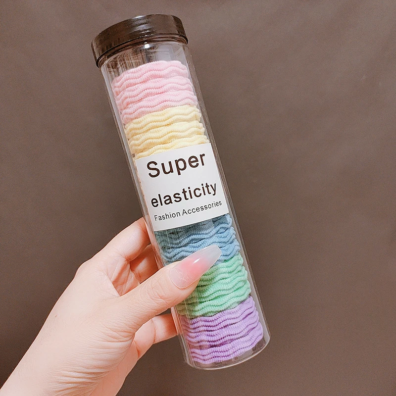 Canned Hair Rings New Rubber Band Women's Tie Towel Rings Thick High Elastic Hair Rope Simple Leather Cover Rope