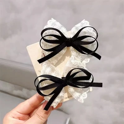 1#Black lace bow [one]