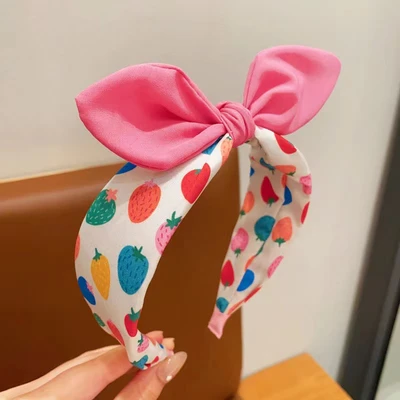 1#Pink strawberry headband