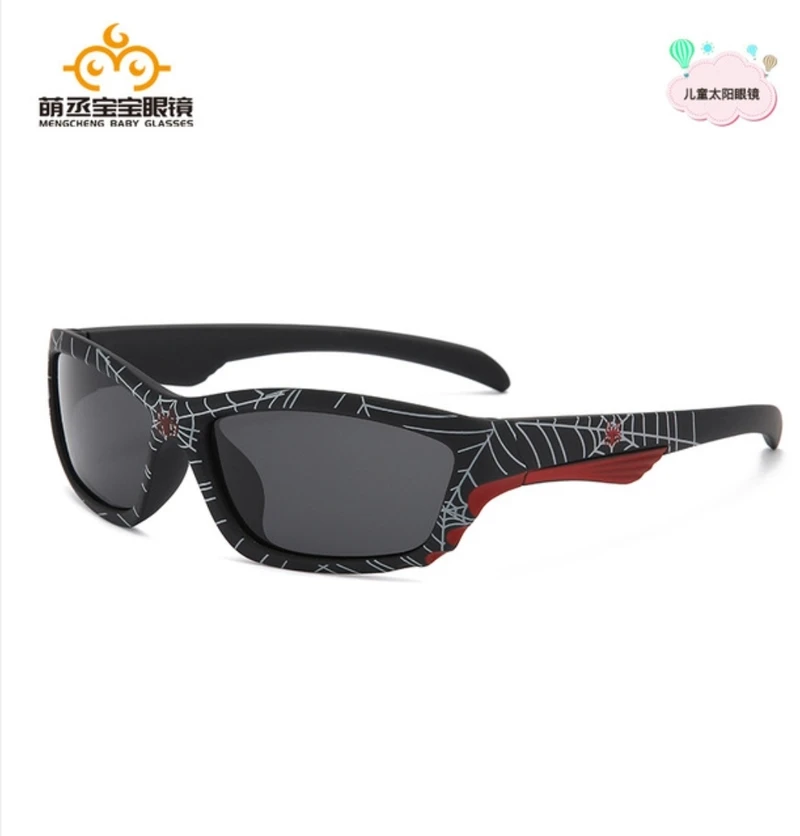 Kids Silicone Spiderman Sunglasses Baby UV Protection Polarized Cartoon Style Resin Lens Lightweight Eyewear for Boys And Girls