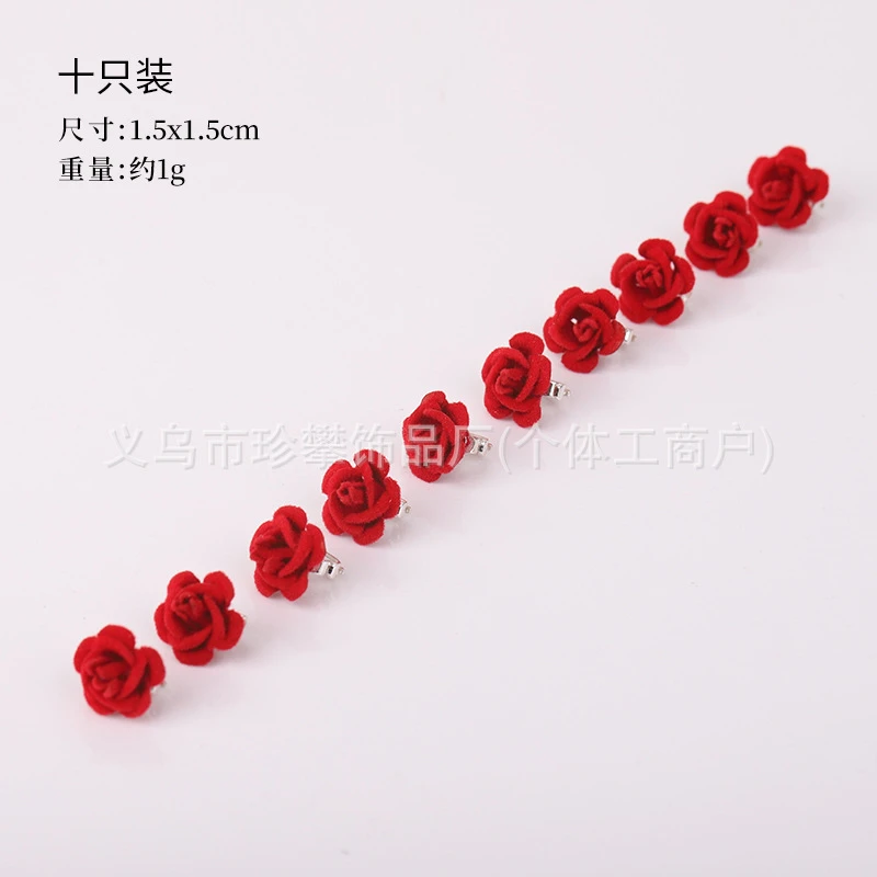 10 Pcs Mow Clip Set, DIY Wig Dreadlock Accessories White Flower with Rhinestone Hair Clip Hair Ring Princess Mini Bean Clip
