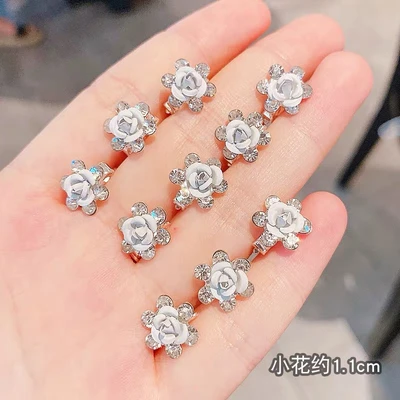 Rhinestone white rose [single]