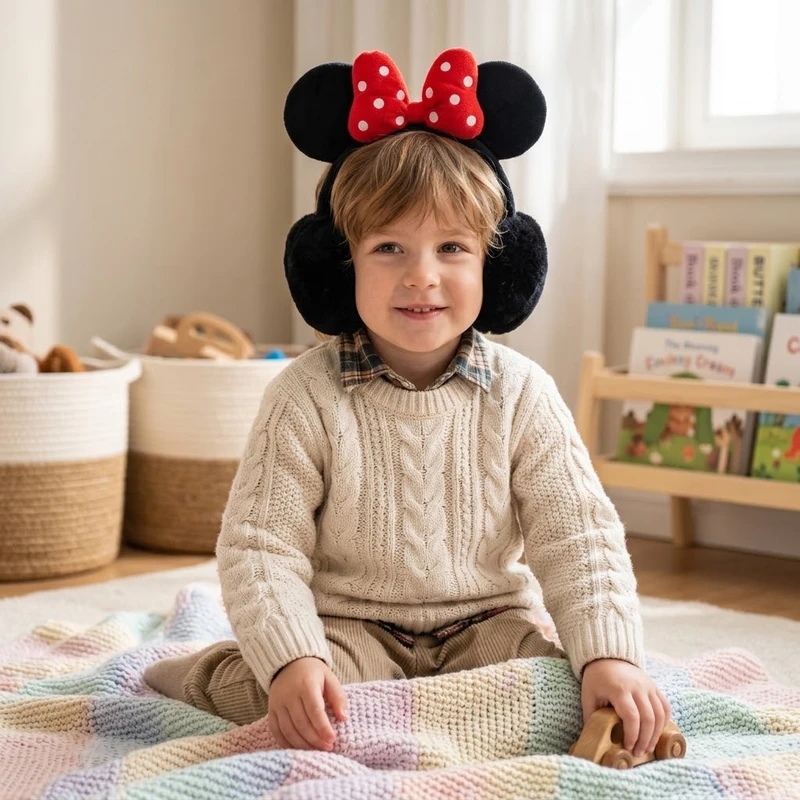 New Style Children-Women's Winter Warm and Cold-Proof Folding Earmuffs Cute Plush Earmuffs Student Cartoon Ear Warmer Earmuffs
