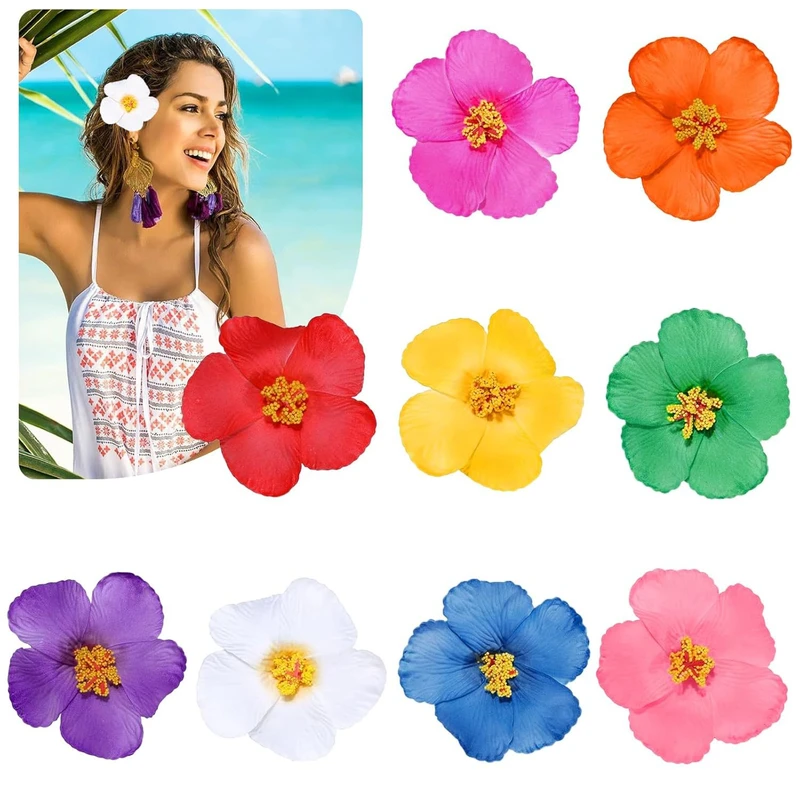 2025 New Model Hibiscus Flower Hairpin for Women, Beach Photo Atmosphere Side Clip, Side Duckbill Hair Accessory, Hair Flower Hairpin