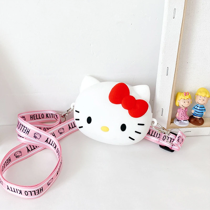 Silicon children's bag men's and women's cute cartoon silicone Hello Kitty messenger bag little girl snack bag