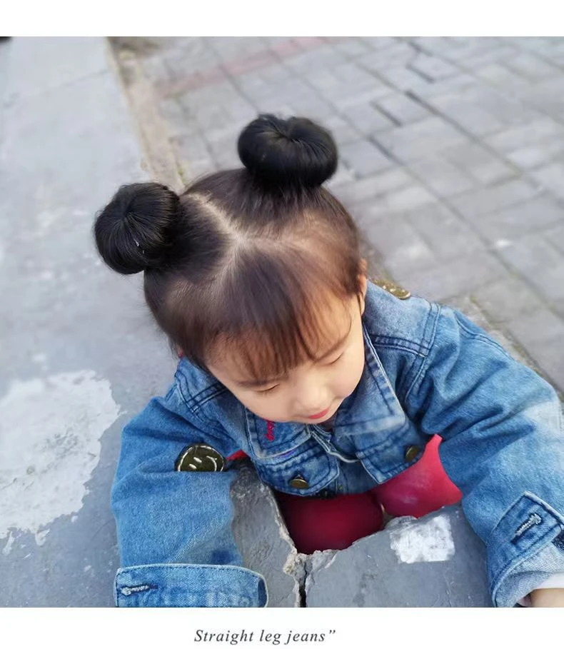 Hot-Selling Children's Princess Cute Bun Realistic Hairpiece for Girls, Matte Silk Double Ponytail Realistic Hair Clip