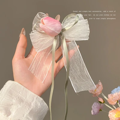 Pink Tulip Hairpin