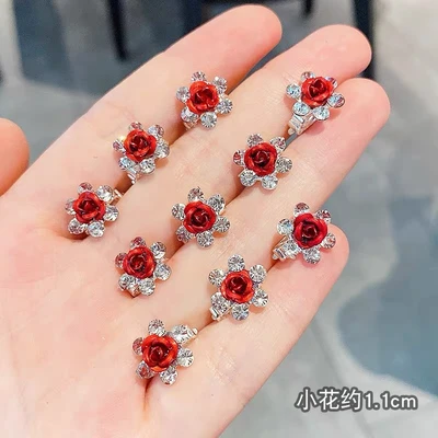 Rhinestone red rose [single]