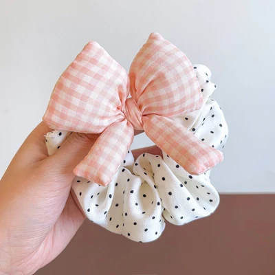 Pink plaid polka dots