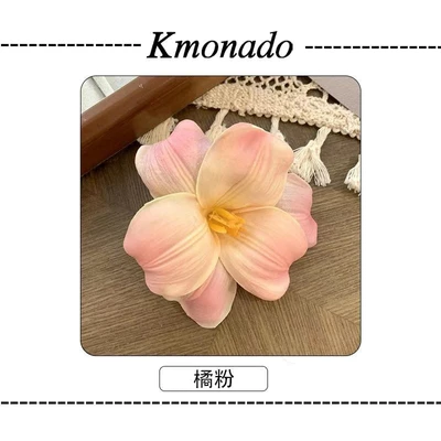 Orange pink gradient tulip hairpin