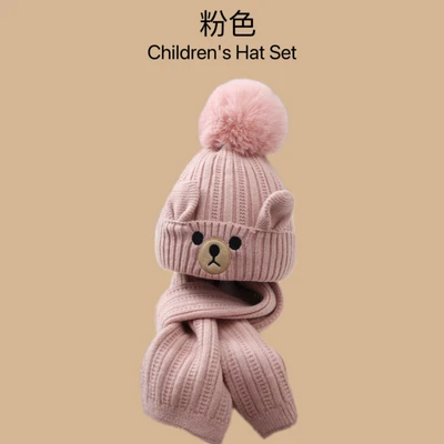 Ears bear set-pink