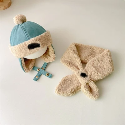 Lake blue two-piece set (hat circumference 48-50cm/8-30 months)