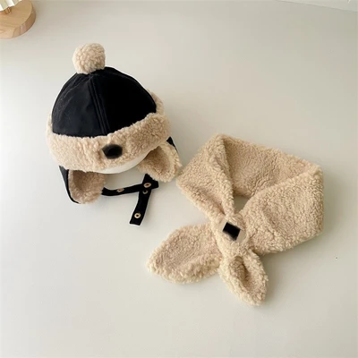 Black two-piece set (hat circumference 48-50cm/8-30 months)