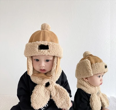 Brown two-piece set (hat circumference 52-54cm/3-6 years old)