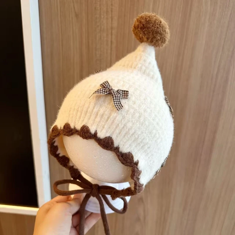 Baby Hats for Autumn and Winter, Children's Knitted Wool Hats, Cute and Super Adorable for Young Babies, Thickened and Warm, with Ear Protection