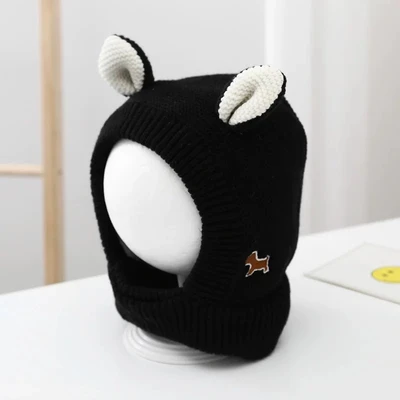 Double ear embroidery [black]