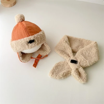 Orange two-piece set (hat circumference 48-50cm/8-30 months)