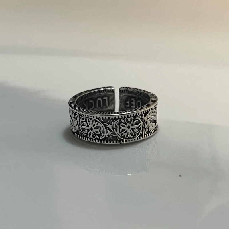 Vintage Floral Silver Ring